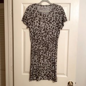 Breezy, cotton, sinched waist animal print dress